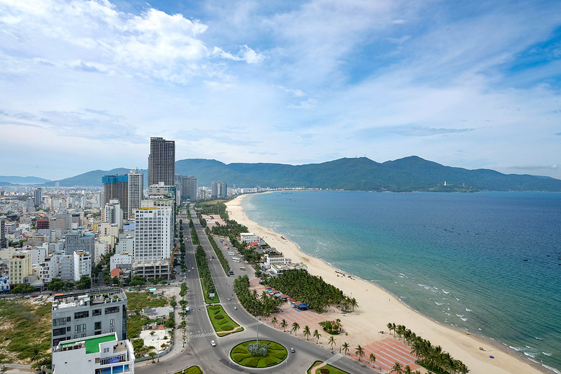 aerial view of my khe beach